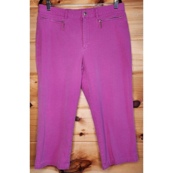 Lauren Jean Co Ralph Lauren Pink Mid Rise Capris Women's Size 12 - Picture 1 of 12